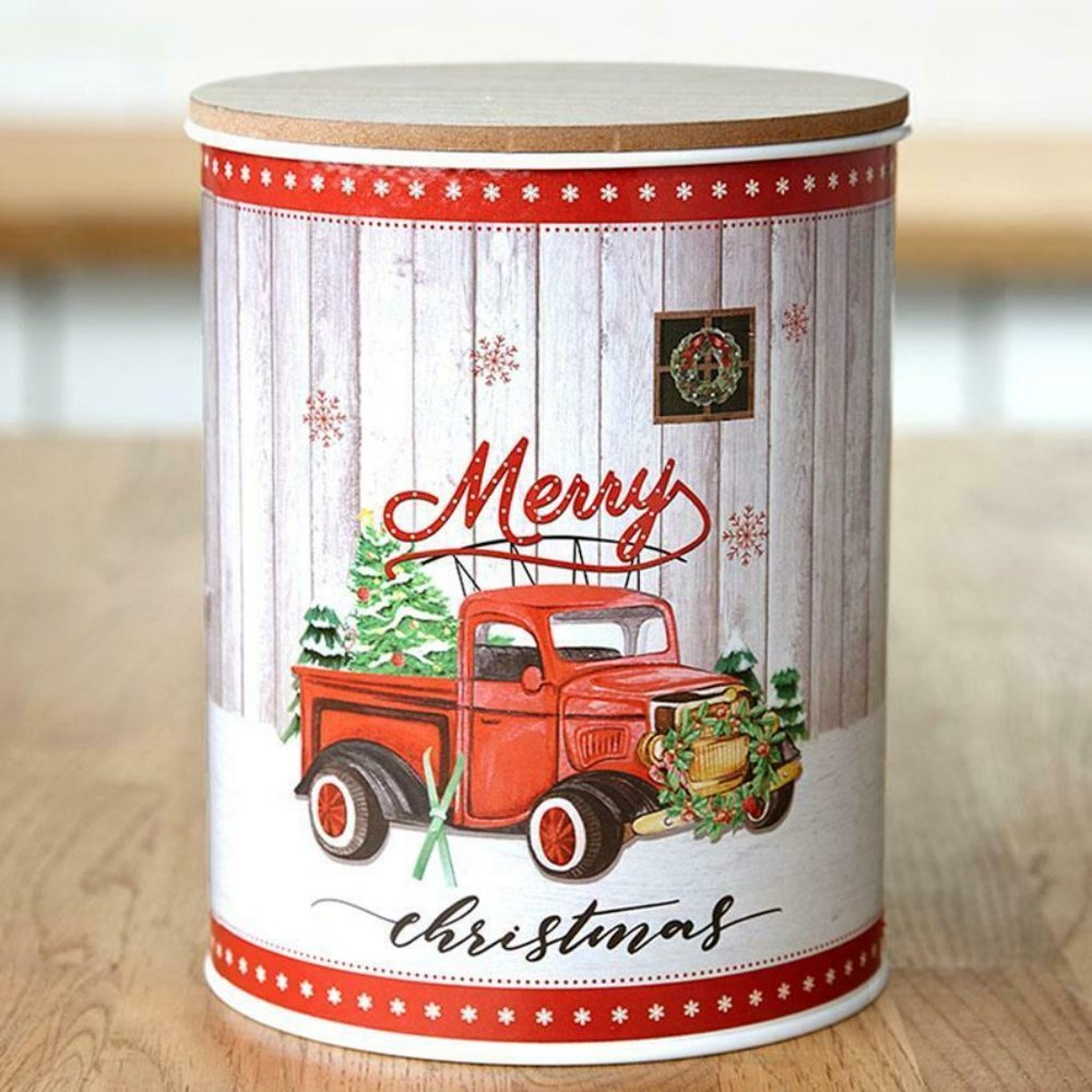 Vintage Holiday Metal Canisters
